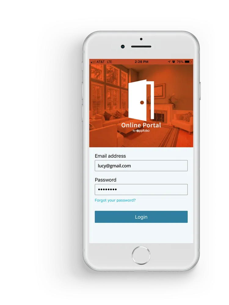 3 Amigos Apartments resident portal app on a phone